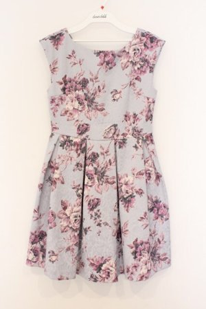 画像: EATME / オリジナルローズ柄ジャカードワンピース S サックス O-26-03-08-030-LO-OP-OW-OS