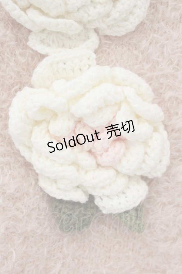 画像3: PINK HOUSE / ホワイトローズモチーフニットカーディガン  ピンク O-26-03-09-028-LO-TO-IG-OS (3)