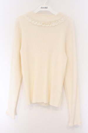 画像: axes femme / バラボトルネックリブニットプルオーバー M オフシロ O-26-03-09-029-AX-TO-IG-OS