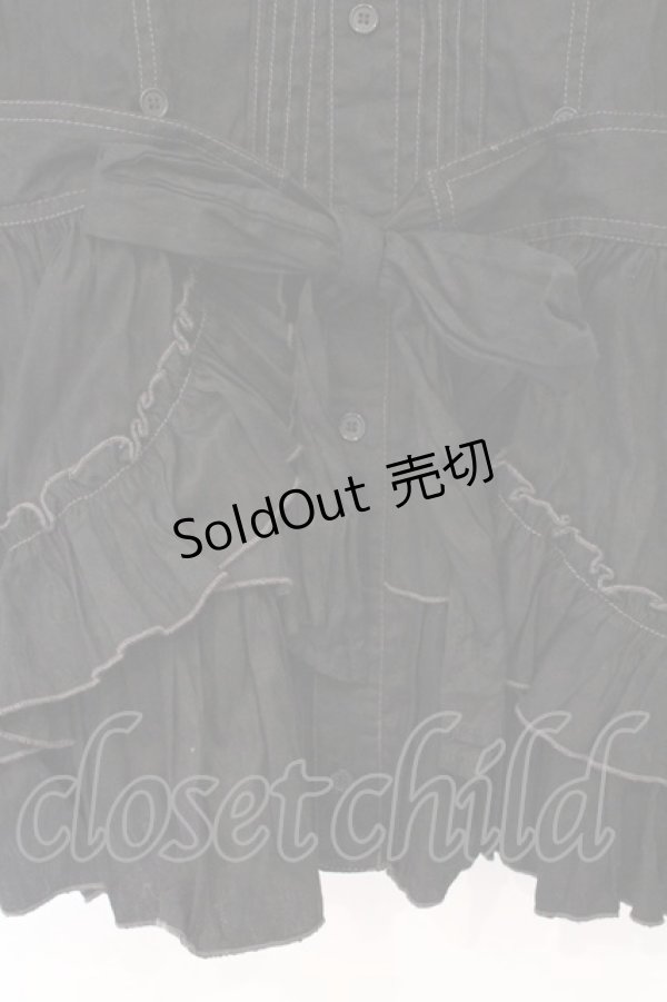 画像2: ALGONQUINS / シャドーレオパードシャツワンピース  ブラック O-26-03-09-034-AL-OP-IG-OS (2)