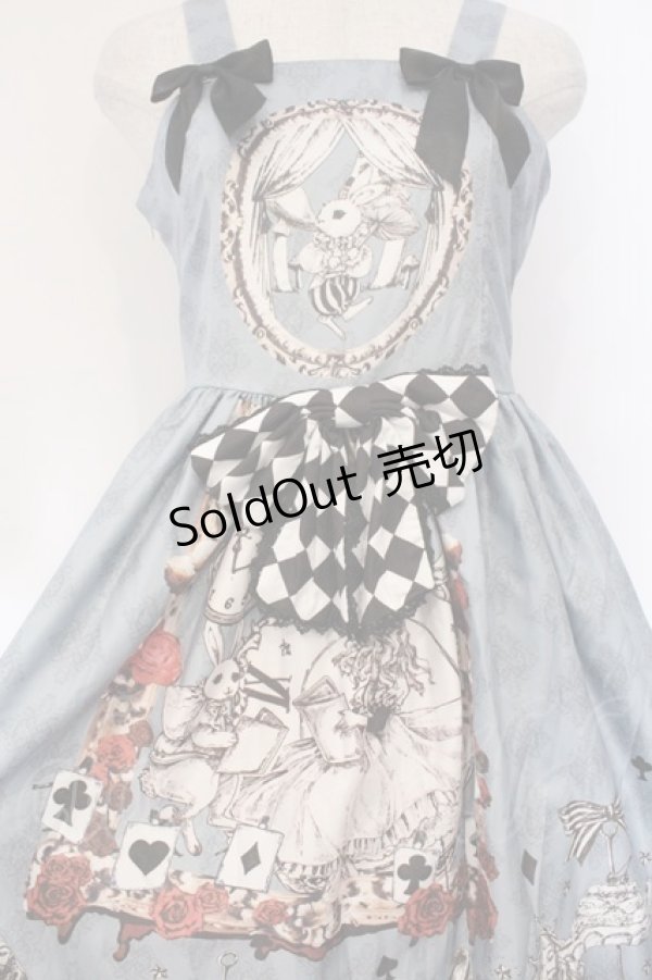 画像2: LOLITA / 不思議の国のアリスジャンパースカート L サックス O-26-03-09-003-LO-OP-IG-OS (2)