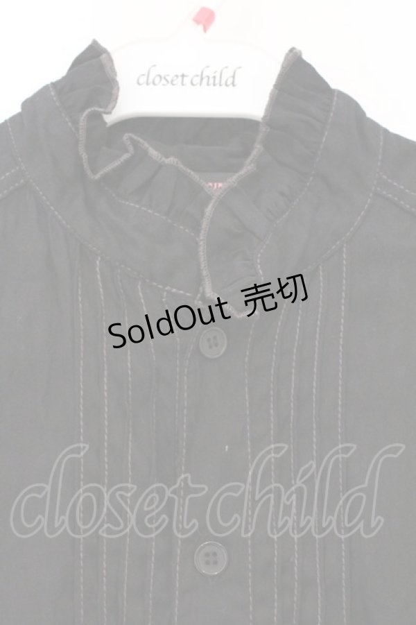 画像3: ALGONQUINS / シャドーレオパードシャツワンピース  ブラック O-26-03-09-034-AL-OP-IG-OS (3)