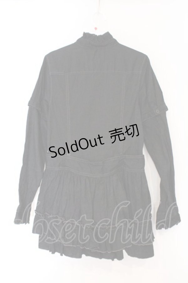 画像4: ALGONQUINS / シャドーレオパードシャツワンピース  ブラック O-26-03-09-034-AL-OP-IG-OS (4)