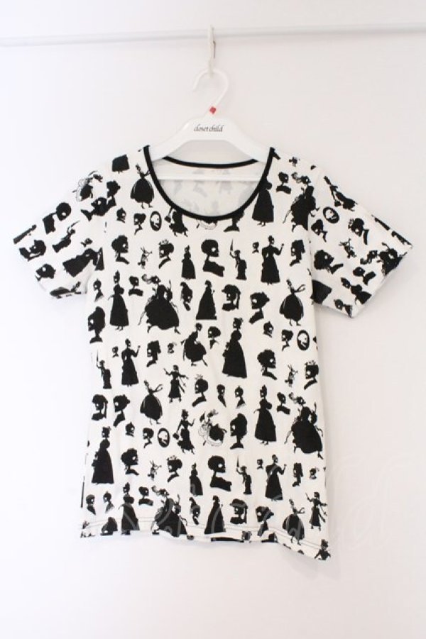 画像1: ALGONQUINS / スカルプリントTシャツ  ホワイト×ブラック O-26-03-09-035-AL-TS-IG-OS (1)