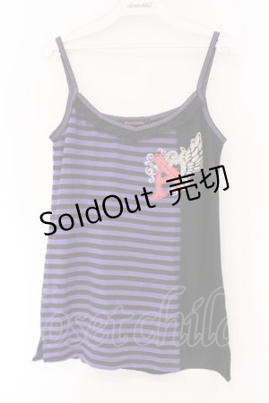 画像: ALGONQUINS / ボーダー切り替えキャミソール  パープル×ブラック O-26-03-09-036-AL-TO-IG-OS