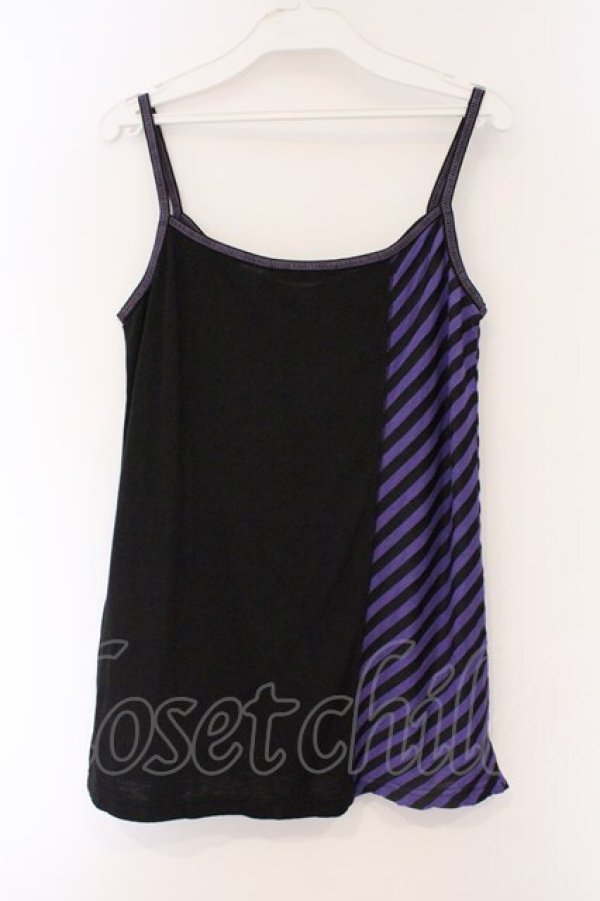 画像3: ALGONQUINS / ボーダー切り替えキャミソール  パープル×ブラック O-26-03-09-036-AL-TO-IG-OS (3)
