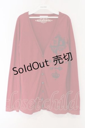 画像: PUTUMAYO / エンブレムプリントカットカーデイガン  レッド O-26-03-09-037-PT-TO-IG-OS