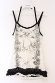 画像1: ALGONQUINS / レースアッププリントホルターキャミソール  アイボリー×ブラック O-26-03-09-038-AL-TO-IG-OS (1)