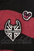 画像2: ALGONQUINS / ワッペンボーダーカーディガン  ワイン×ブラック O-26-03-09-039-AL-TO-IG-OS (2)