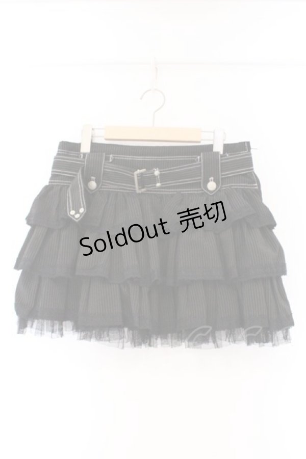 画像1: ALGONQUINS / ティアードミニスカート  ブラック O-26-03-09-040-AL-SK-IG-OS (1)