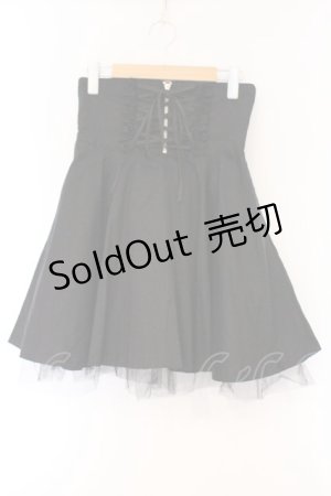 画像: PEACE NOW / コルセット風フレアースカート M ブラック O-26-03-09-042-PU-SK-IG-OS