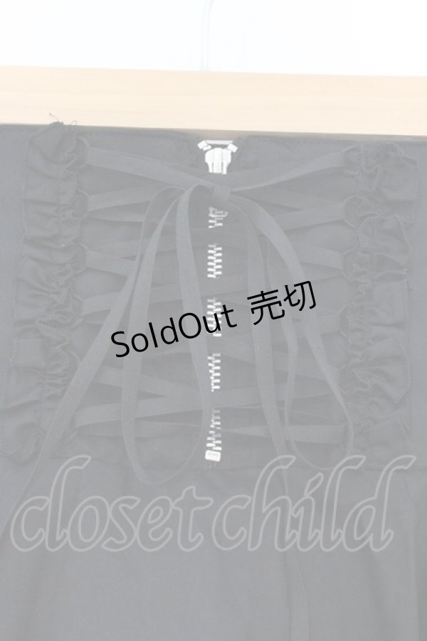 画像2: PEACE NOW / コルセット風フレアースカート M ブラック O-26-03-09-042-PU-SK-IG-OS (2)