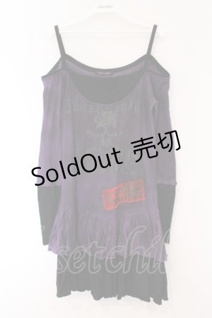 画像: ALGONQUINS / レイヤード風カットワンピース  パープル×ブラック O-26-03-09-044-AL-OP-IG-OS