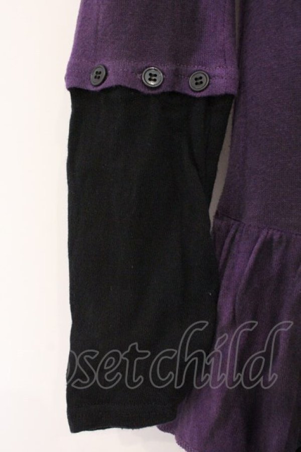 画像3: ALGONQUINS / レイヤード風カットワンピース  パープル×ブラック O-26-03-09-044-AL-OP-IG-OS (3)