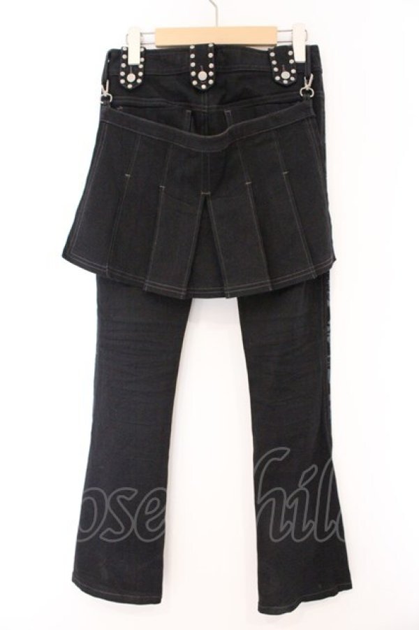 画像3: ALGONQUINS / ロゴストライププリントフラップパンツ  ブラック O-26-03-09-045-AL-PA-IG-OS (3)