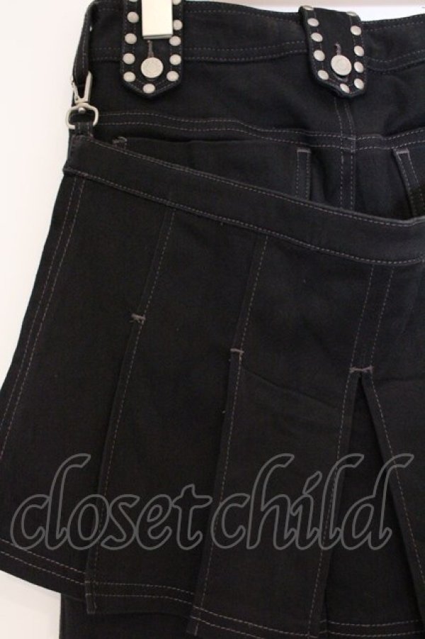 画像4: ALGONQUINS / ロゴストライププリントフラップパンツ  ブラック O-26-03-09-045-AL-PA-IG-OS (4)