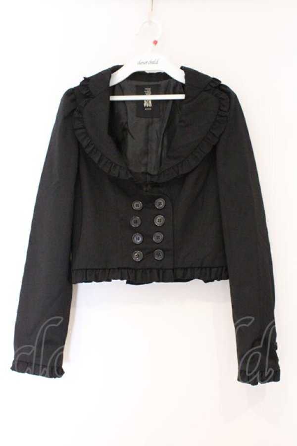 画像1: BPN / フリルハート襟ジャケット M ブラック O-26-03-09-046-GO-JA-IG-OS (1)