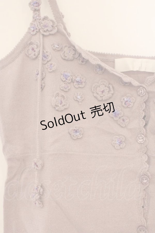 画像2: PINK HOUSE / 小花モチーフニットキャミソール  ラベンダー O-26-03-09-052-LO-TO-IG-OS (2)