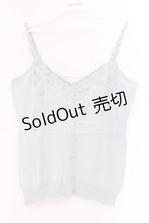 画像: PINK HOUSE / 小花モチーフニットキャミソール  ブルー O-26-03-09-054-LO-TO-IG-OS