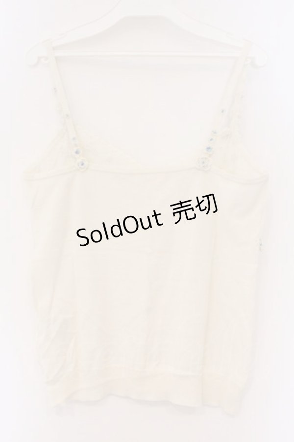 画像3: PINK HOUSE / 小花モチーフニットキャミソール  オフ O-26-03-09-055-LO-TO-IG-OS (3)