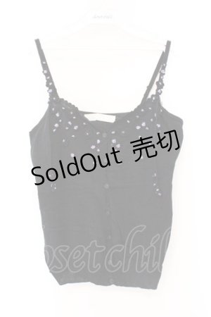 画像: PINK HOUSE / 小花モチーフニットキャミソール  クロ O-26-03-09-056-LO-TO-IG-OS