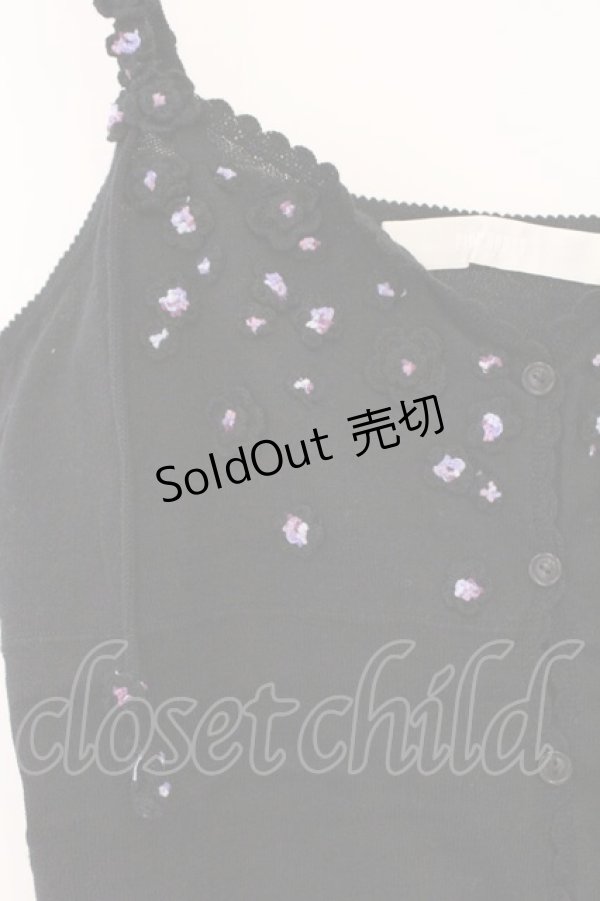 画像2: PINK HOUSE / 小花モチーフニットキャミソール  クロ O-26-03-09-056-LO-TO-IG-OS (2)