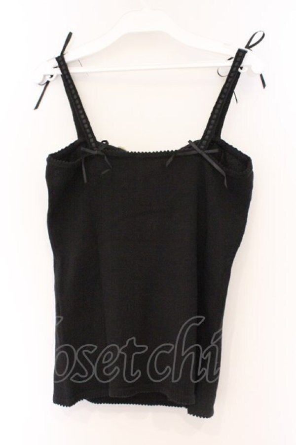 画像4: PINK HOUSE / ベリーモチーフニットキャミソール  クロ O-26-03-09-058-LO-TO-IG-OS (4)