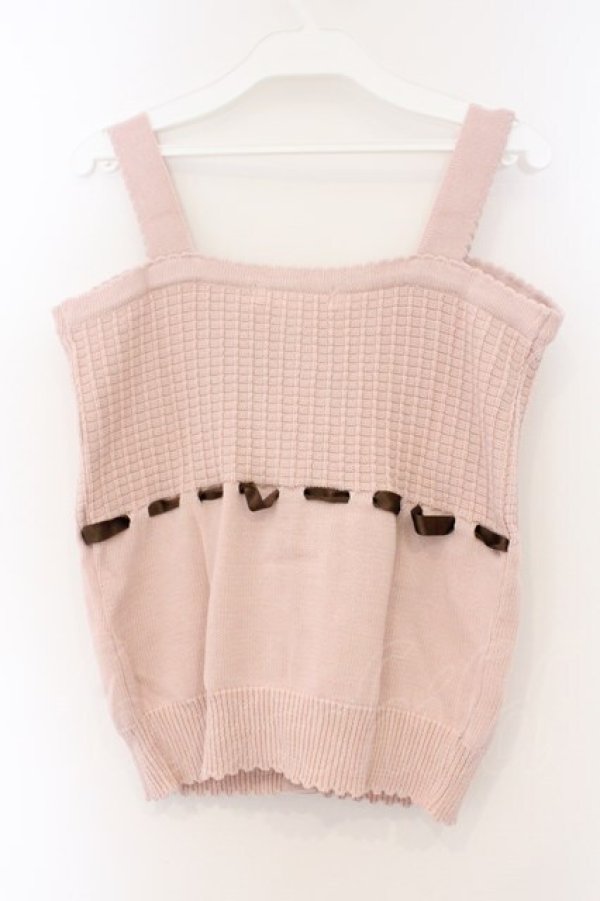 画像4: PINK HOUSE / リボン通しモチーフニット  ピンク O-26-03-09-060-LO-TO-IG-OS (4)