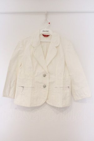 画像: PINK HOUSE / レース配色デニムジャケット  シロ O-26-03-09-062-LO-JA-IG-OS