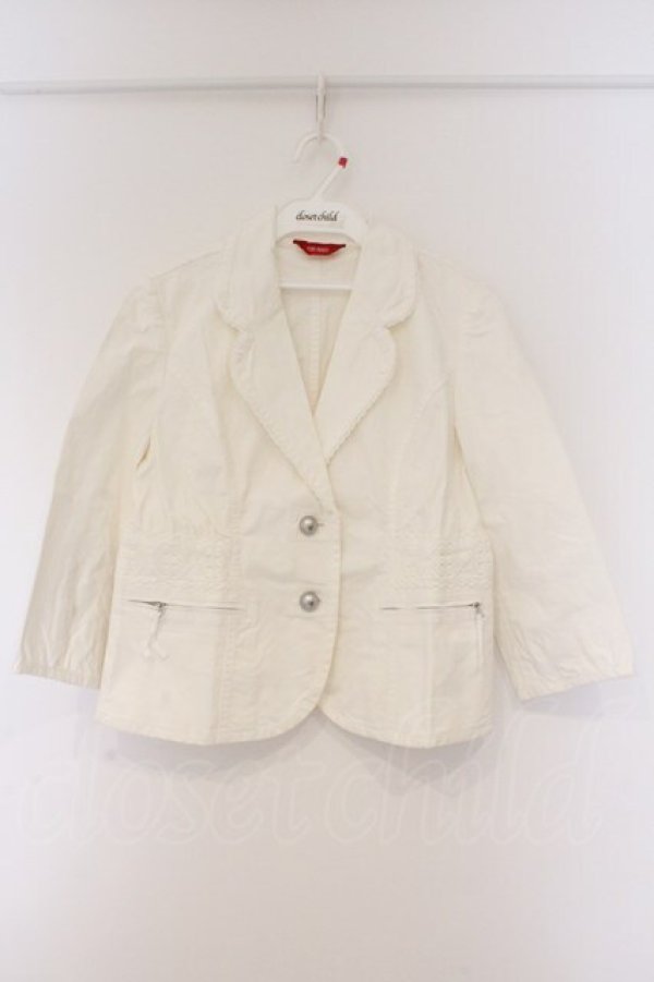 画像1: PINK HOUSE / レース配色デニムジャケット  シロ O-26-03-09-062-LO-JA-IG-OS (1)