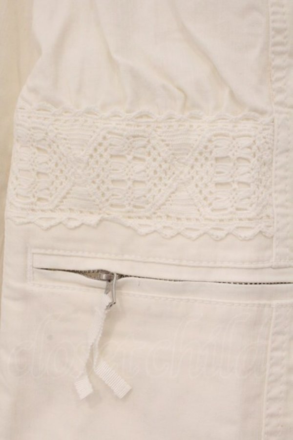 画像3: PINK HOUSE / レース配色デニムジャケット  シロ O-26-03-09-062-LO-JA-IG-OS (3)