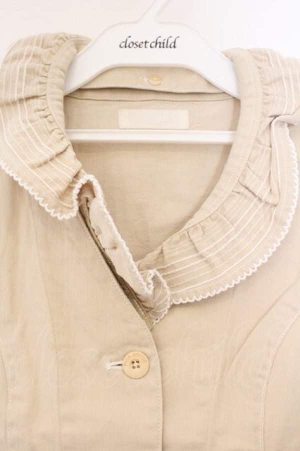 画像2: PINK HOUSE / タックフリルベスト  アイボリー O-26-03-09-065-LO-TO-IG-OS (2)