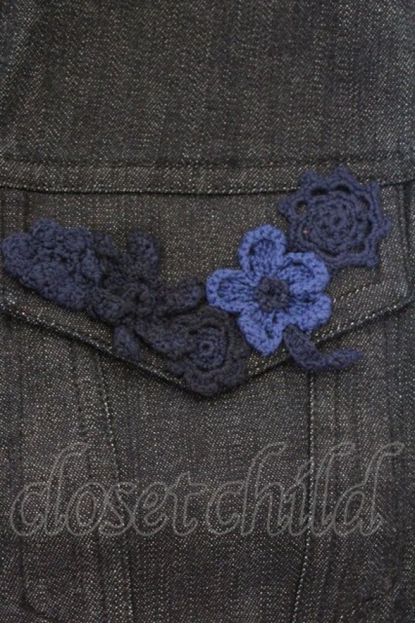 画像3: PINK HOUSE / フラワーモチーフデニムベスト  ブルー O-26-03-09-066-LO-TO-IG-OS (3)