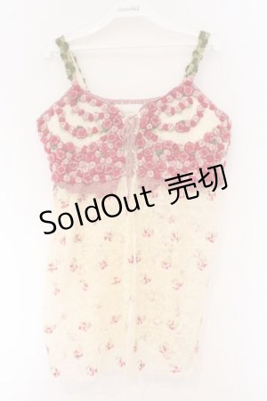 画像: PINK HOUSE / フラワーモチーフレースキャミソール  アイボリー×ピンク O-26-03-09-068-LO-TO-IG-OS