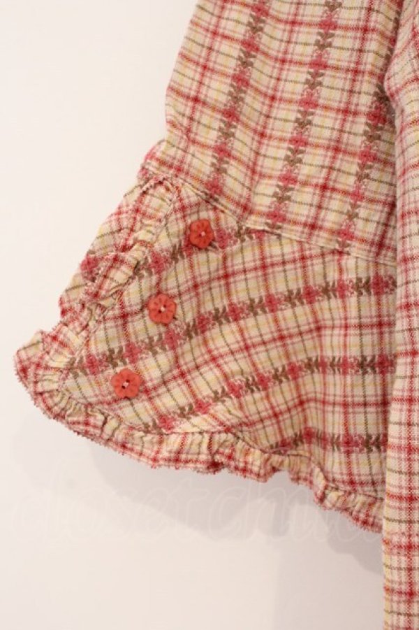 画像3: PINK HOUSE / チェックフードブラウス  ピンク O-26-03-09-071-LO-BL-IG-OS (3)