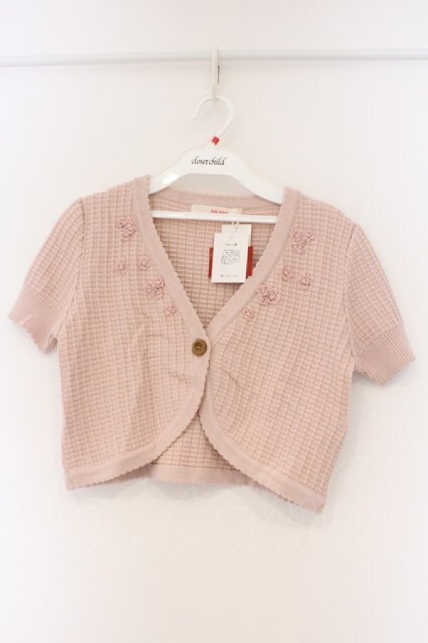画像1: PINK HOUSE / モチーフつきカーディガン  ピンク O-26-03-09-076-LO-BL-IG-OS (1)