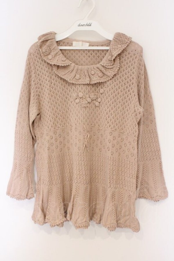 画像1: PINK HOUSE / お花モチーフニット L ピンク O-26-03-09-078-LO-TO-IG-OS (1)