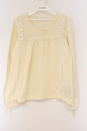 画像: PINK HOUSE / はしごレースニット  シロ O-26-03-09-080-LO-TO-IG-OS