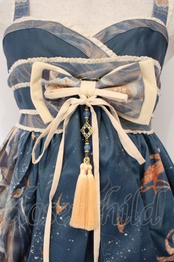 画像2: Eieyomi / 和風ジャンパースカート S ブルー系 O-26-03-09-007-GO-OP-IG-OS (2)