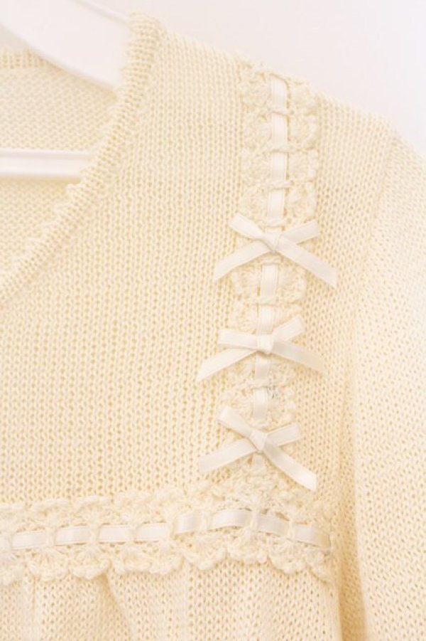 画像2: PINK HOUSE / はしごレースニット  シロ O-26-03-09-080-LO-TO-IG-OS (2)