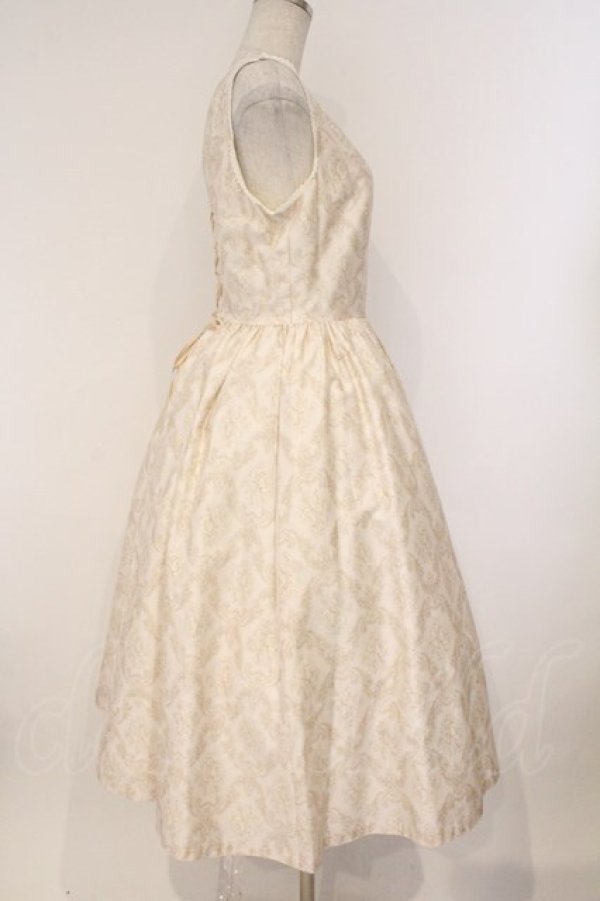 画像3: Victorian maiden / ダマスクキャットジャンパースカート  アイボリー O-26-03-09-008-CL-OP-IG-OS (3)