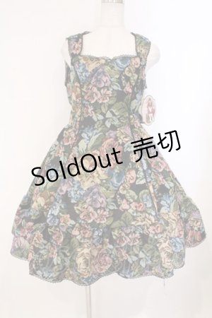 画像: Kurumi Collaboration / TT*KRMゴブランジャンパースカート M クロ O-26-03-09-010-GO-OP-IG-OS