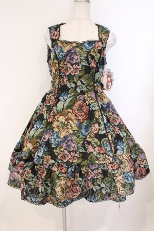 画像1: Kurumi Collaboration / TT*KRMゴブランジャンパースカート M クロ O-26-03-09-010-GO-OP-IG-OS (1)