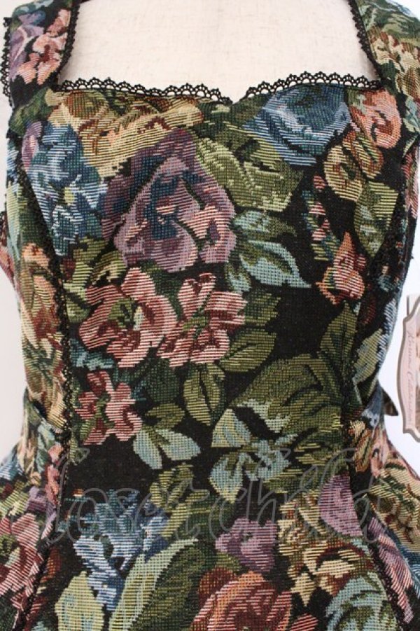 画像2: Kurumi Collaboration / TT*KRMゴブランジャンパースカート M クロ O-26-03-09-010-GO-OP-IG-OS (2)