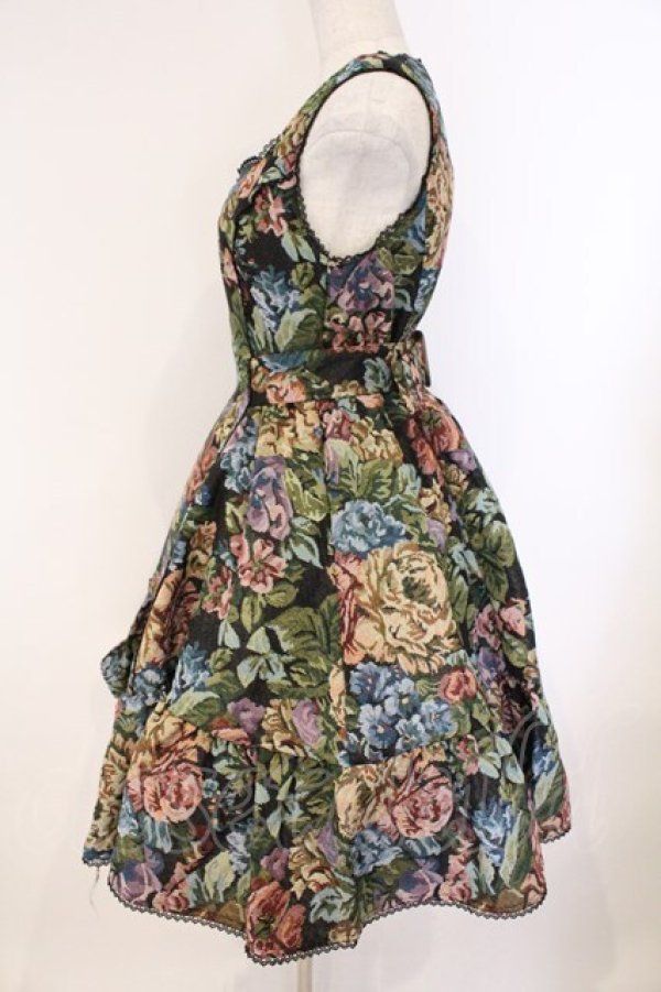 画像3: Kurumi Collaboration / TT*KRMゴブランジャンパースカート M クロ O-26-03-09-010-GO-OP-IG-OS (3)