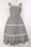 画像1: Cherirulu Chocola / ギンガムチェックジャンパースカート L クロ×シロ O-26-03-09-012-GO-OP-IG-OS (1)