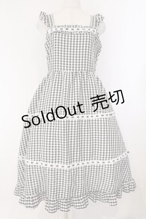 画像: Cherirulu Chocola / ギンガムチェックジャンパースカート L クロ×シロ O-26-03-09-012-GO-OP-IG-OS