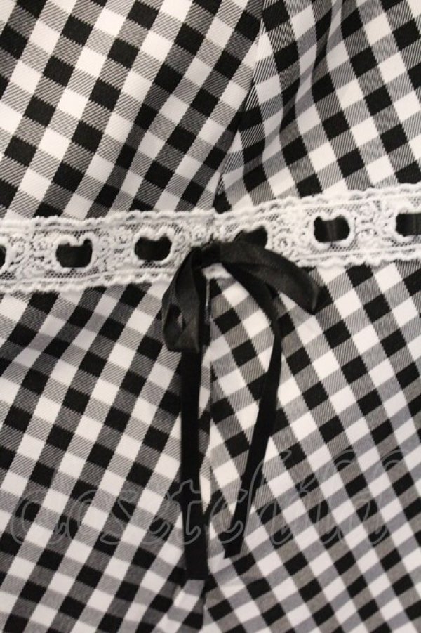 画像2: Cherirulu Chocola / ギンガムチェックジャンパースカート L クロ×シロ O-26-03-09-012-GO-OP-IG-OS (2)