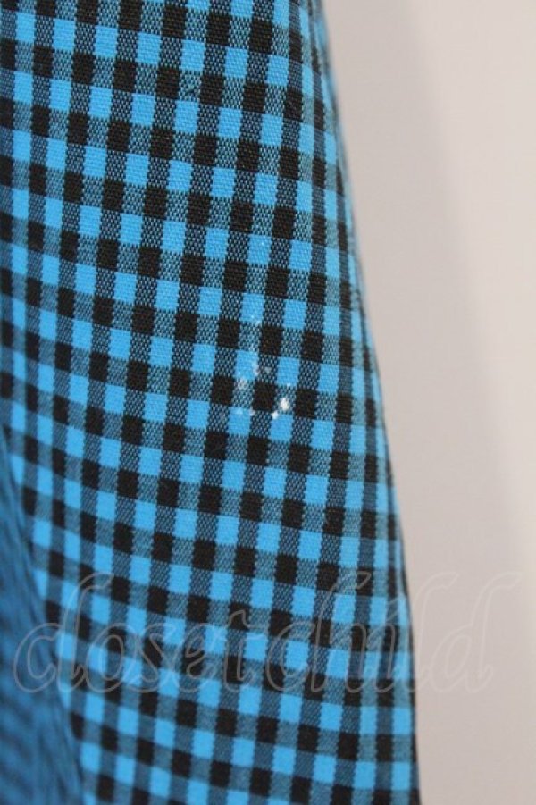 画像4: NieR Clothing / レースアップギンガムワンピース  ブルー×ブラック O-26-03-09-021-PU-OP-IG-OS (4)