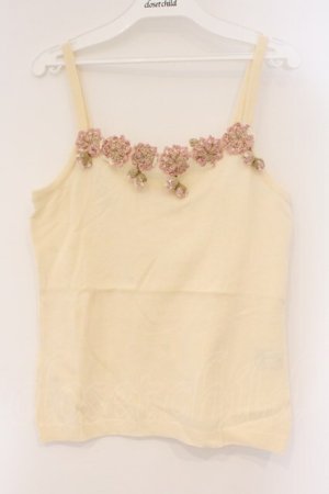 画像: PINK HOUSE / 桜モチーフキャミソール  アイボリー O-26-03-10-027-LO-TO-IG-OS